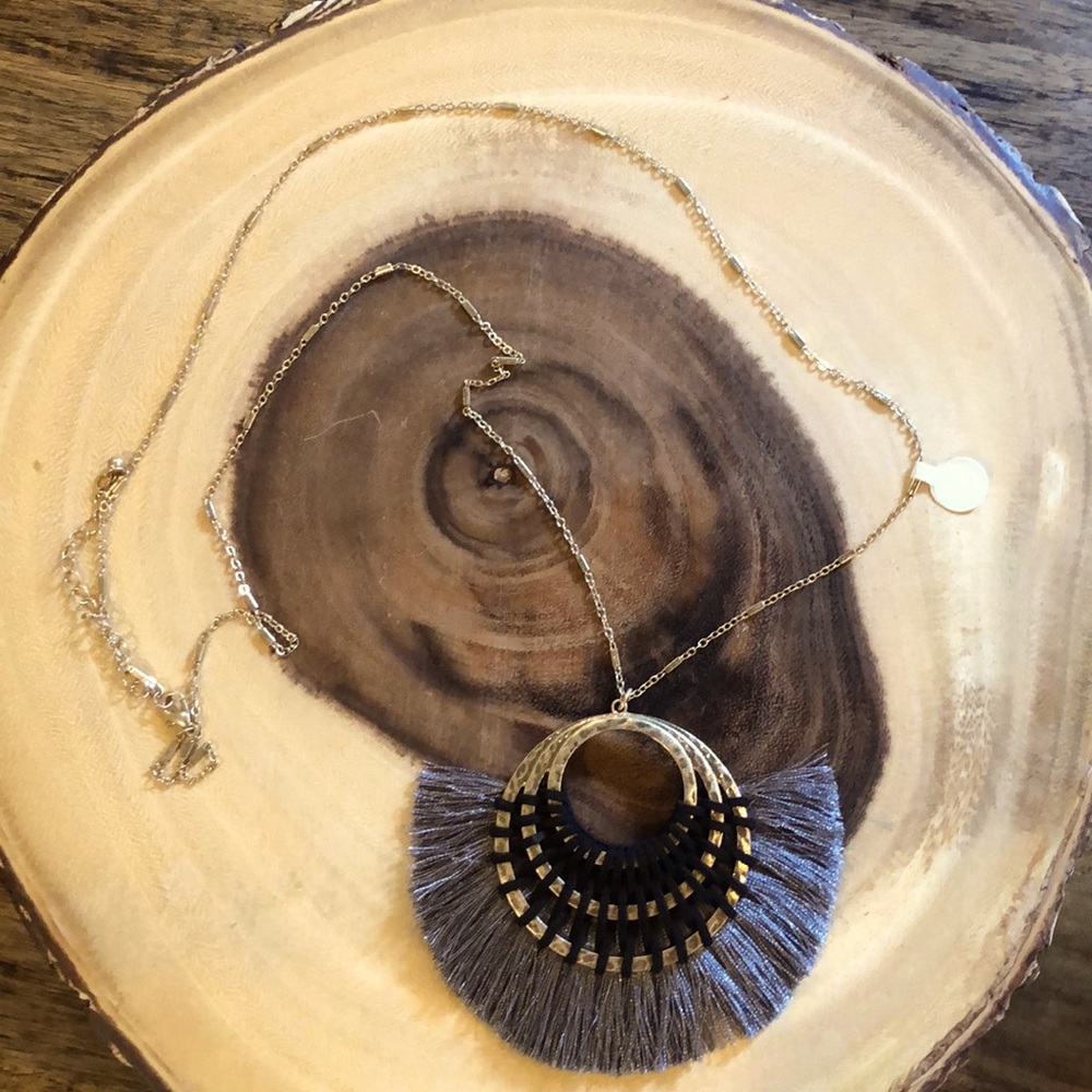 NWT Long Gold Fringe Necklace